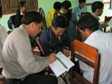 Practice on Filling up PBME Form - PBME OJT at Nam Haad subproject (February 14th 2013)